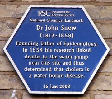 Pamětní deska Johna Snowa.